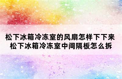 松下冰箱冷冻室的风扇怎样下下来 松下冰箱冷冻室中间隔板怎么拆